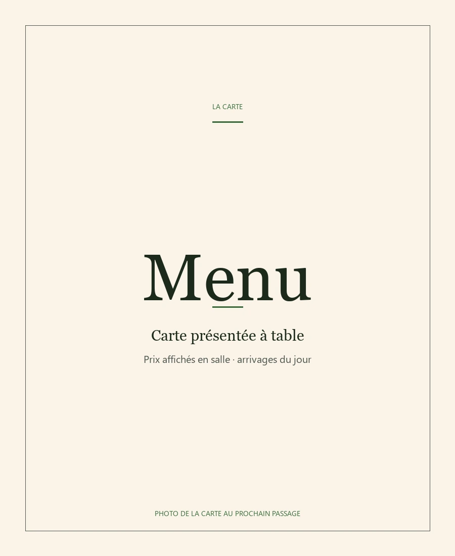 Carte Chez B2O, photo de la carte au prochain passage